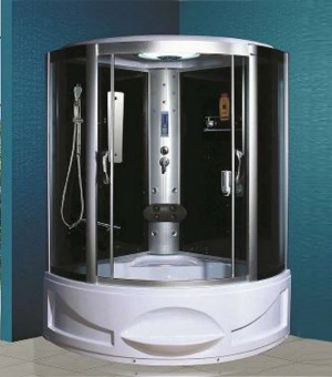 كابينة مغطس زجاج مزخرف سستيم كامل جت نحاس صيني 135 × 135 × 215 سم # js-715